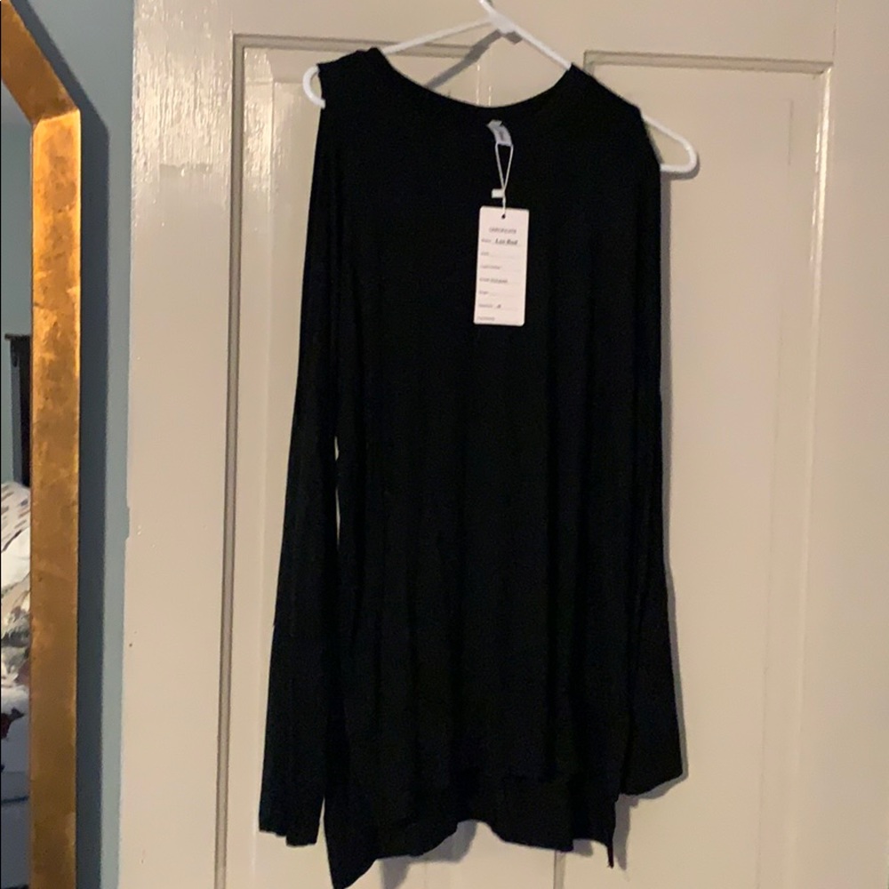 Long Black Top with shoulder showing